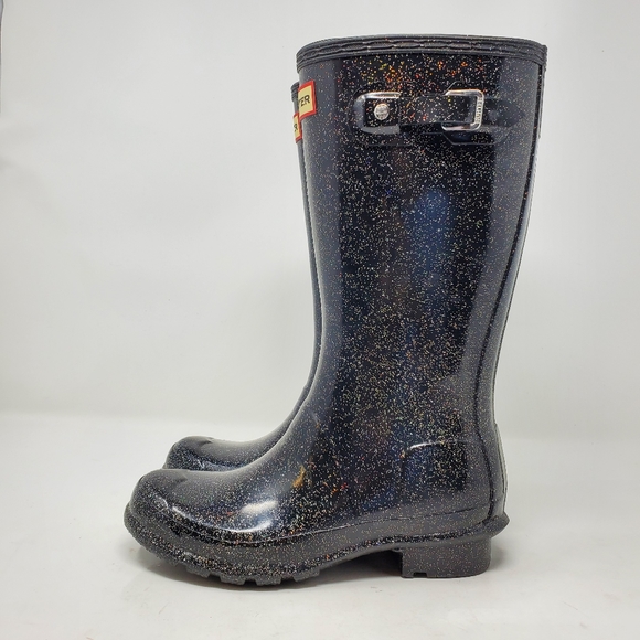 black sparkle hunter boots
